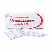METRONIDAZOL tabletkalari 250mg N10