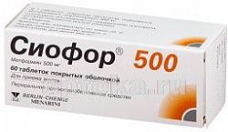 SIOFOR 500 tabletkalari 500mg N60