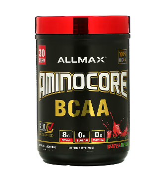 Аминокислоты ALLMAX, AMINOCORE BCAA, арбуз, 315 г (0,69 фунта):uz:ALLMAX aminokislotalar, AMINOCORE BCAA, tarvuz, 0,69 funt (315 g)