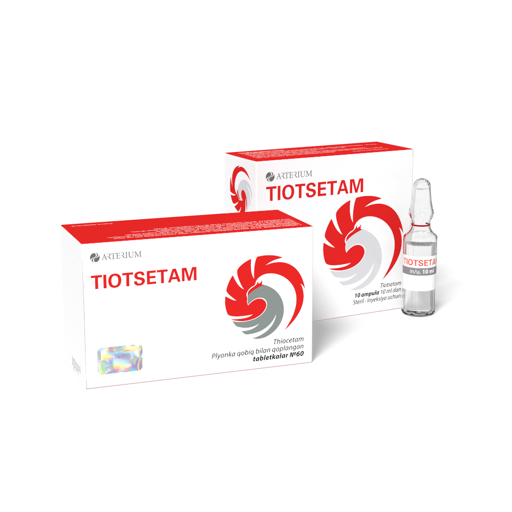 TIOSETAM tabletkalari 400mg/100mg 500 mg N60