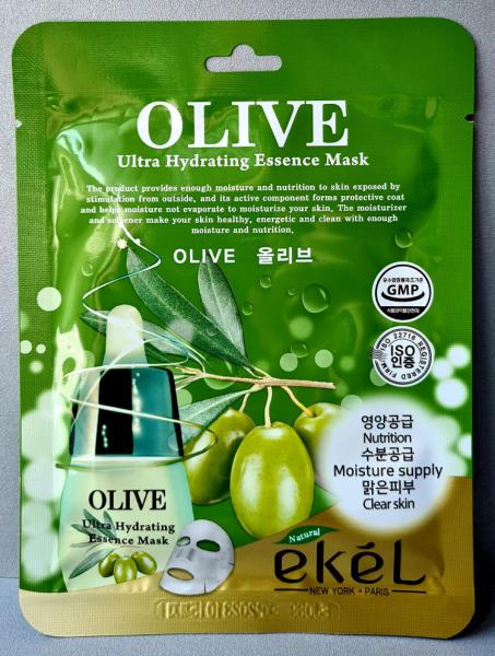 Маска для лица с оливковым маслом olive ultra hydrating essence mask 5534 Ekel (Корея)