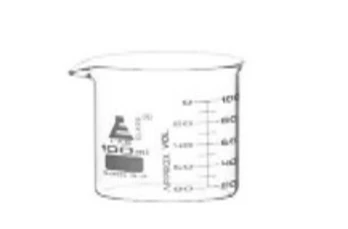 Стакан градуированный ASTM 800 мл с носиком, низкий, боросиликатное стекло:uz:ASTM 800ml bilan tugatilgan shisha, past, borosilikat shisha