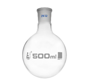 Колба круглодонная 1000 мл, шлиф 29/32, боросиликатное стекло:uz:1000 ml dumaloq tubli kolba, 29/32 shlif, borosilikat shisha