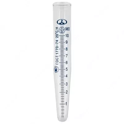 Пробирка лабораторная, центрифужная градуированная П-1-10-0,2 ПЦГ :uz:Laboratoriya probirkasi, sentrifuga, graduli P-1-10-0,2 PCG 