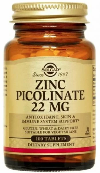 Цинк пиколинат Solgar Zinc Picolinate 22mg (100 шт.):uz:Sink pikolinat Solgar Zinc Picolinate 22mg (100 ta)