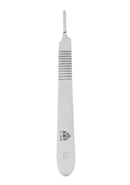 Ручка скальпеля малая 120 мм (№3):uz:Kichik skalpel tutqichi 120 mm (№ 3)