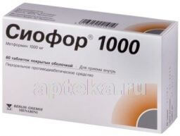 СИОФОР 1000 таблетки 1000мг N60
