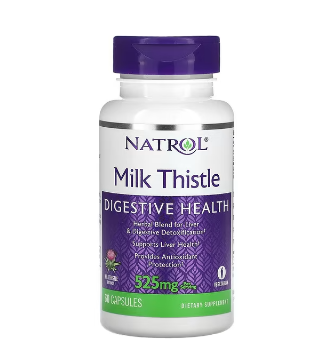 Натрол, Молочный чертополох, 262.5 мг, 60 капсул:uz:Natrol, Milk Thistle, 262,5 mg, 60 kapsula