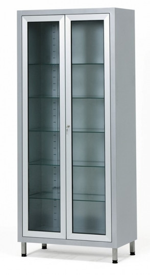Инструментальный медицинский двухстворчатый шкаф с двумя стеклянными дверцами:uz:Инструментальный медицинский двухстворчатый шкаф с двумя стеклянными дверцами