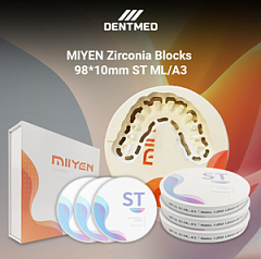 Стоматологический материал MIYEN Zirconia Blocks 98*10 mm ST ML/A3:uz:Dental material MIYEN Zirconia Blocks 98*10 mm ST ML/A3