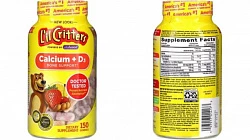 L'il L'il Critters, Детский Кальций + D3, поддержка костей, вкусы черной вишни, апельсина и клубники, 150 мармеладов