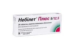 НЕБИЛЕТ ПЛЮС 5/12,5 таблетки 5мг/12,5мг N24
