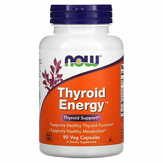 NOW Foods, Thyroid Energy, 90 растительных капсул:uz:NOW Oziq-ovqatlar, qalqonsimon energiya, 90 sabzavotli kapsulalar