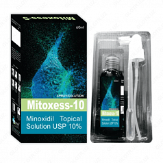 Сыворотка для роста волос и бороды Minoxidil Mitoxess Topical Solution USP 10%, 60 мл:uz:Soch va soqol o'sishi uchun zardob Minoksidil Mitoxess Topical Solution USP 10%, 60 ml
