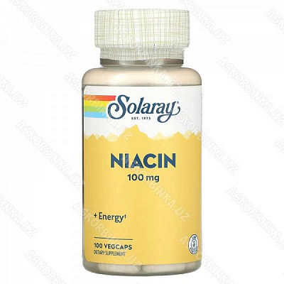 Hиaцин 100 мг, Solaraу, 100 pacтитeльныx кaпcул:uz:Niacin 100 mg, Solarau, 100 sabzavot kapsulalari.