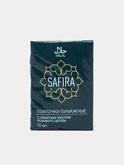 Платочки бумажные Safira, трехслойные, белые с эфирным маслом розового дерева
