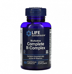 Биоактивный комплекс витаминов группы B Life Extension, 60 вегетарианских капсул:uz:Life Extension Bioaktiv B-kompleksi, 60 vegetarian kapsulasi