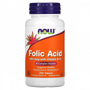 NOW Foods, фолиевая кислота, 800 мкг, 250 таблеток