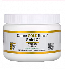Витамин C, California Gold Nutrition, Gold C Powder, 1000 мг, 250 г (8,81 унции):uz:Vitamin C, Kaliforniya oltin oziqlanishi, Oltin C kukuni, 1000 mg, 8,81 oz (250 g)
