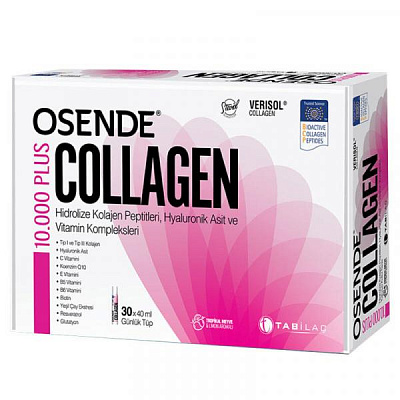 Коллаген Osende Collagen. эластин, гиалуроновая кислота и витамин С, жевательные таблетки:uz:Osende kollagen. Turk kollagen, elastin, gialuron kislotasi va vitamin C, chaynash tabletkalari