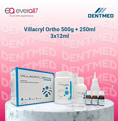 Стоматологический полимерный материал Villacryl Ortho 500 g + 250 ml + 3x12 ml:uz:Dental polimer materiali Villacryl Ortho 500 g + 250 ml + 3x12 ml
