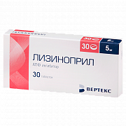 LIZINOPRIL 0,01 tabletkalari N30