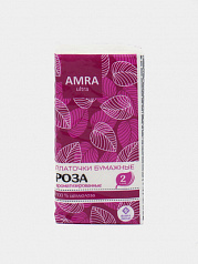 Платочки бумажные AMRA, с ароматом розы, 2 слоя, 10 шт