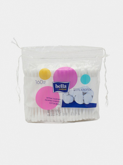 Ватные палочки Bella Cotton в мягкой упаковке 160шт