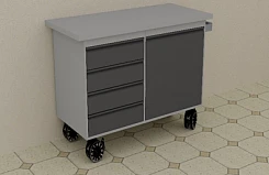 Стол мобильный  (1100*500*850 мм):uz:Mobil stol (1100 * 500 * 850 mm)