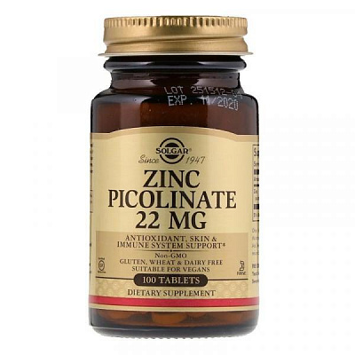 Цинк пиколинат Solgar Zinc Picolinate (100 шт.):uz:Solgar Zinc Picolinate sink pikolinat (100 dona)