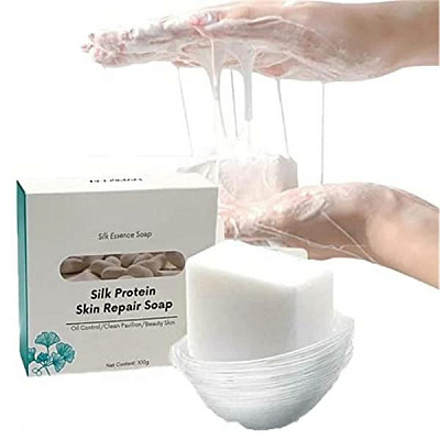Фиброиновое мыло из козьего молока Befuman Silk Protein Skin Repair Soap:uz:Echki sutidan fibroin sovuni Befuman Silk Protein Skin Repair