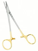 Зажим жесткий для влагалищных операций изогнутый 219 мм