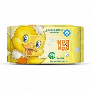 Влажные детские салфетки с Ромашкой 20 шт.