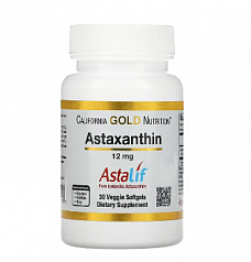 Астаксантин California Gold Nutrition, чистый исландский продукт AstaLif, 12 мг, 30 растительных мягких таблеток:uz:California Gold Nutrition Astaxanthin, Sof Islandiya AstaLif, 12 mg, 30 Veggie Softgels