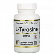 L-тирозин, California Gold Nutrition, AjiPure, 500 мг, 60 растительных капсул
