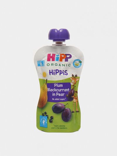 Детское пюре HiPP Organic, слива, смородина, груша, 100 г