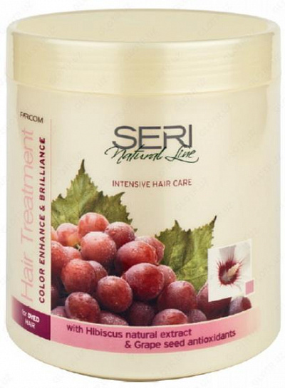 Seri Natural Line Color Enhance & Brilliance – маска с экстрактом китайской розы и антиоксидантами из семян винограда для окрашенных волос.