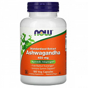 NOW oziq-ovqatlari, standartlashtirilgan Ashwagandha ekstrakti, 450 mg, 180 sabzavotli kapsulalar