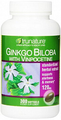 Бад для мозга и памяти Ginkgo Biloba Trunature (300 капсул):uz:Ginkgo Biloba Miya va Xotira Trunature Formula (300 Kapsül)