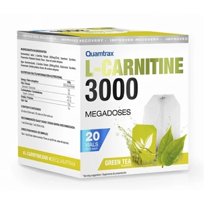 QUAMTRAX, L-Carnitine 3000 - 20 флаконов - зеленый чай:uz:QUAMTRAX, L-Carnitine 3000 - 20 flakon - yashil choy