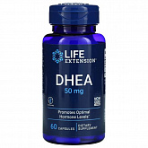 Life Extension, DHEA, 50 мг, 60 капсул:uz:Hayotni uzaytirish, DHEA, 50 mg, 60 kapsula