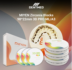 Стоматологический материал MIYEN Zirconia Blocks 98*22 mm 3D PRO ML/A3:uz:Dental material MIYEN Zirkon bloklari 98*22 mm 3D PRO ML/A3