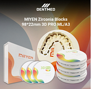 Dental material MIYEN Zirkon bloklari 98*22 mm 3D PRO ML/A3