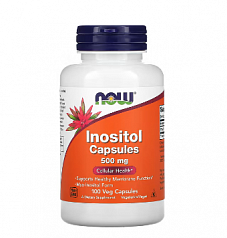 Инозитол в капсулах Now Foods, 500 мг, 100 вегетарианских капсул:uz:Now Foods Inositol Caps, 500 mg, 100 Veg Capsules