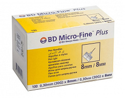 Иглы одноразовые к инсулиновому инъектору BD Micro Fine 0,30мм (30G) х 8мм, №100