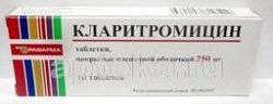 KLARITROMISIN 0,25 tabletkalari N10