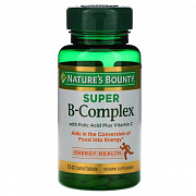 Tabiatning ne'mati, foliy kislotasi va S vitamini bilan super vitamin B kompleksi, 150 tabletka