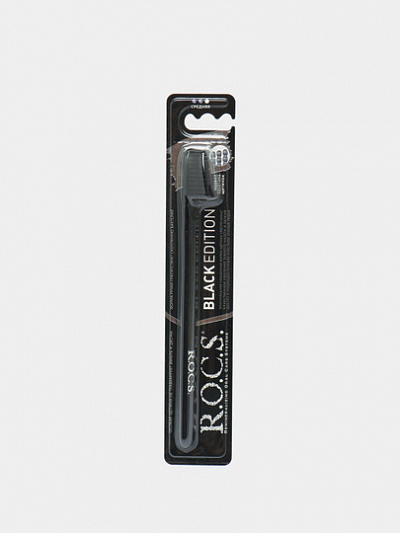 Зубная щетка R.O.C.S. Black Edition Classic, средняя