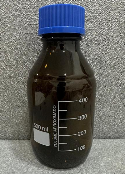 Бутылка для реактивов с навинчивающейся крышкой 500 мл, янтарь, содовое стекло:uz:500 ml vintli qopqoqli reaktiv shishasi, amber, sodali shisha