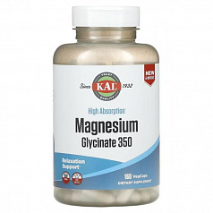 KAL, Глицинат магния с высокой абсорбцией 350, 160 вегетарианских капсул:uz:KAL, yuqori singdiruvchan magniy glisinat 350, 160 sabzavotli qopqoq